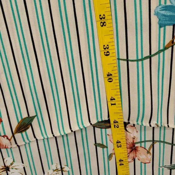 Umgee Cardigan Xl 1XL Mixed Pattern Striped Floral Print Open Front Duster - Picture 4 of 12